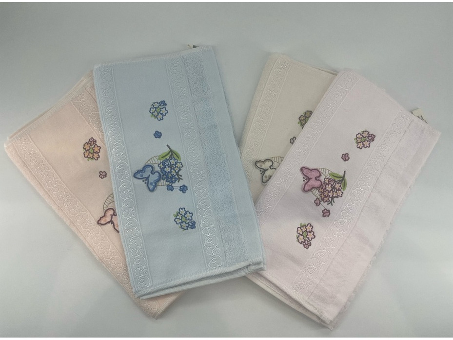 Полотенце 3004259 Цветы и бабочка махровое 35*75 / 7-я Полотенце 3004259 Цветы и бабочка махровое 35*75 / 7-я