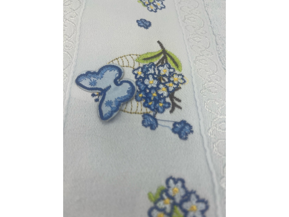 Полотенце 3004259 Цветы и бабочка махровое 35*75 / 7-я Полотенце 3004259 Цветы и бабочка махровое 35*75 / 7-я