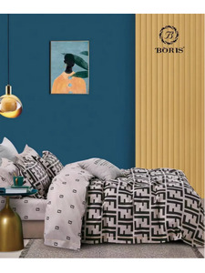 Постельное белье с простыней на резинке 0201 полисатин 2 сп / Boris