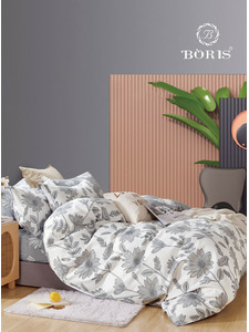 Постельное белье с простыней на резинке 0198 полисатин 2 сп / Boris