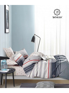 Постельное белье с простыней на резинке 0195 полисатин Евро сп / Boris