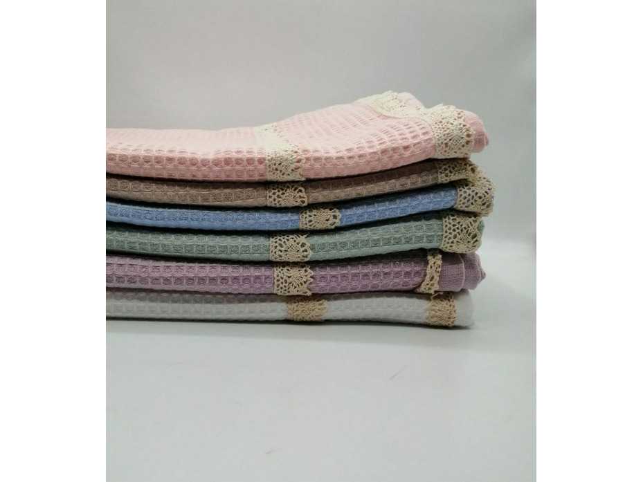 Полотенце 8505398 Вафельное с кружевом 50*90 / 7-я