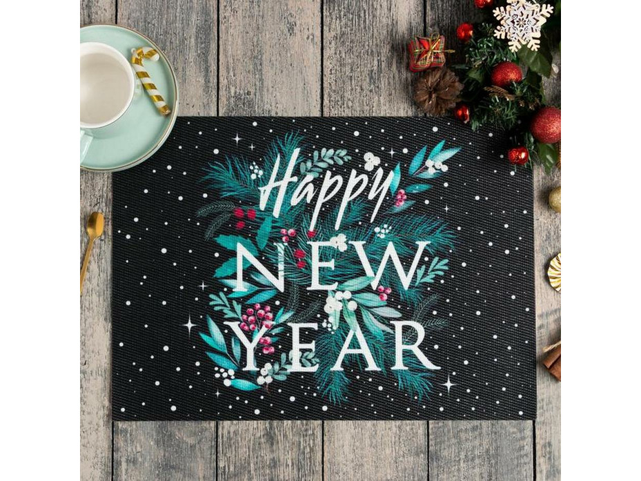 Салфетка 6851497 Happy New Year пвх 29*40 / Доляна Салфетка 6851497 Happy New Year пвх 29*40 / Доляна