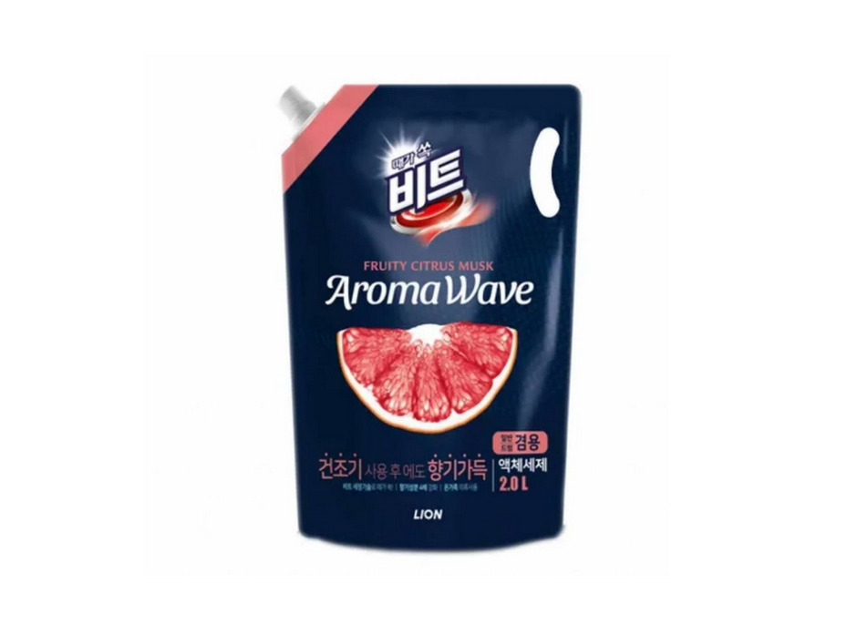 Жидкое средство для стирки Aromawave с ароматом грейпфрута, мягкая упаковка 2000 мл / Lion