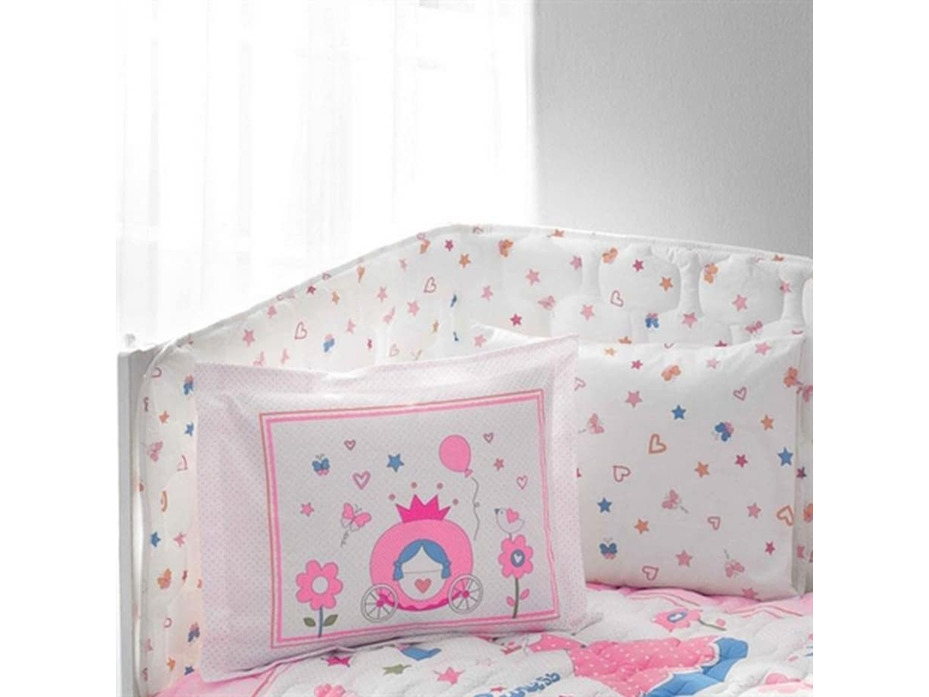 Набор в кроватку Бортики и постельное белье с пледом Fancy Bebek ранфорс для новорожденных / Tac