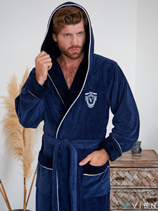 Халат мужской Nevada бамбуковый с капюшоном / Vien