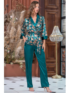 Костюм женский, жакет, топ и брюки 3786 Emerald / Mia-Amore