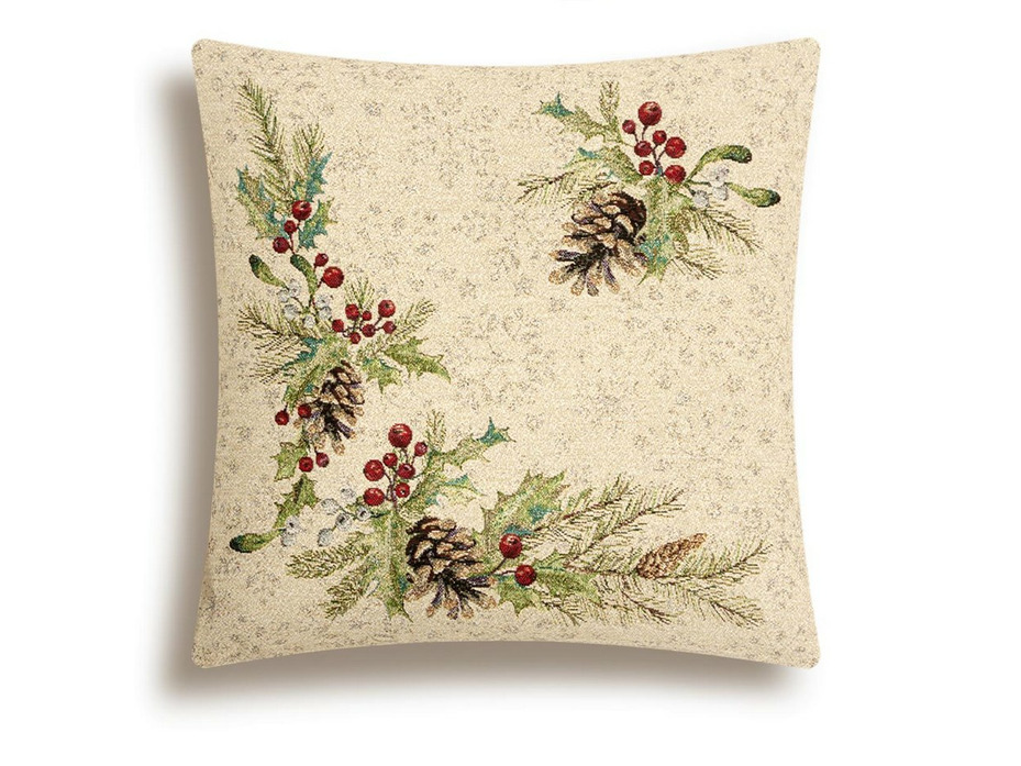 Наволочка декоративная 2310128 Еловый венок снежинки гобелен 45*45 / Le Gobelin Наволочка декоративная 2310128 Еловый венок снежинки гобелен 45*45 / Le Gobelin