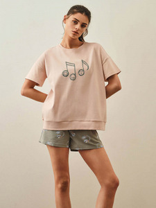 Костюм женский, футболка и шорты 27177 Music / Рфны