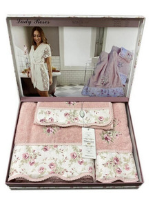 Набор полотенец Lady Roses в подарочной упаковке бамбук (32*50, 50*90, 70*140) / Maison Dor