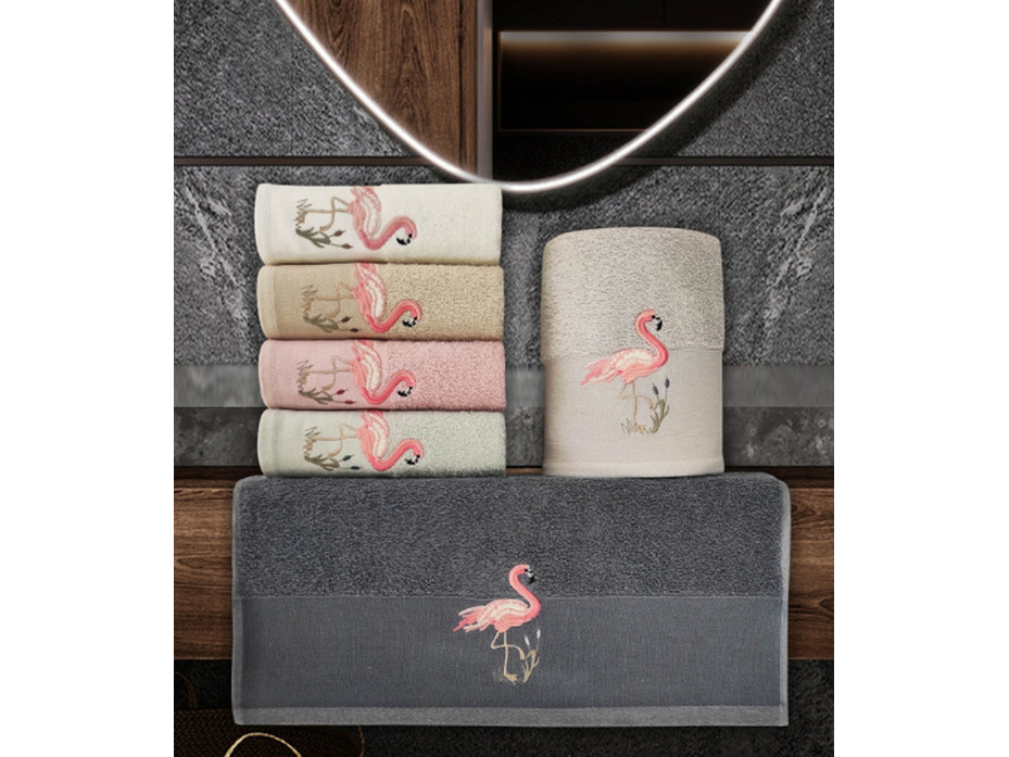Полотенце H 3260 Vip cotton Flamingo махровое 50*90 / Karven