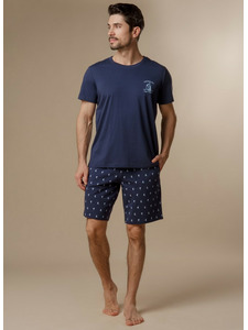 Пижама мужская, футболка и шорты PBZ3039 / Indefini