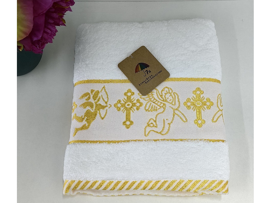 Полотенце 8506347 Ангелочки крестильное золото 70*140 махровое / 7-я Полотенце 8506347 Ангелочки крестильное золото 70*140 махровое / 7-я