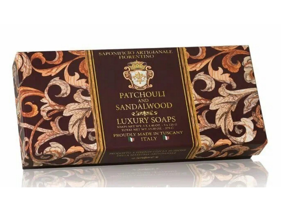 Мыло Patchouli and sandalwood с ароматом пачулей и сандалового дерева, 125 гр (3 шт) / Saponificio Artigianale Fiorentino