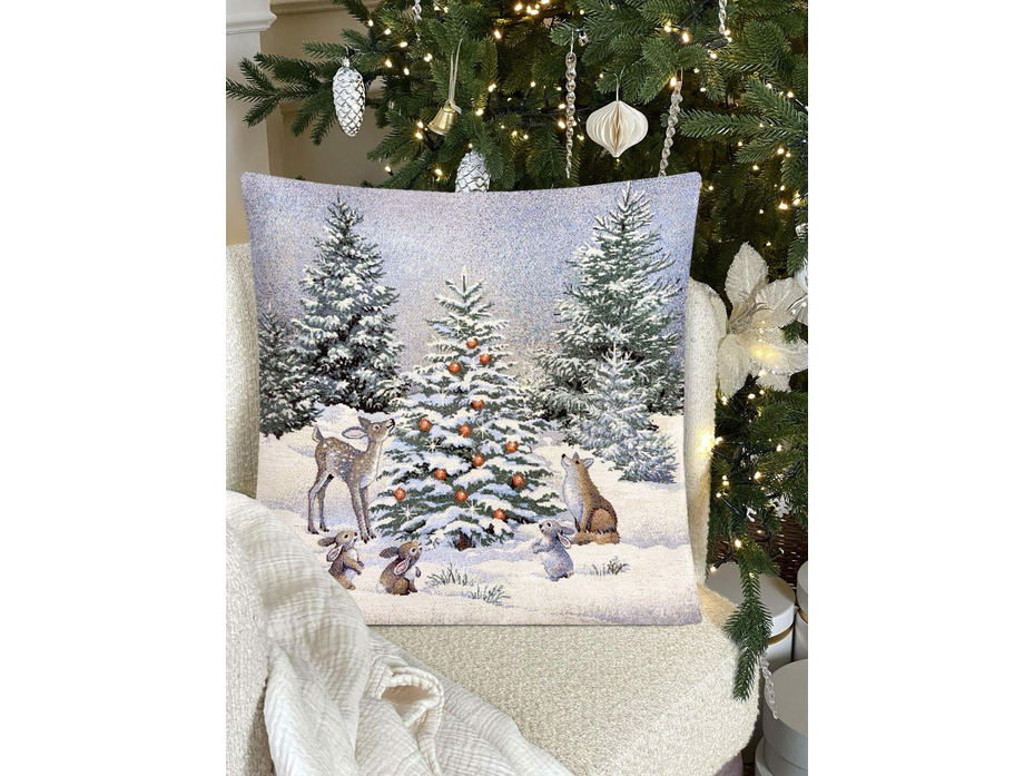 Наволочка декоративная 01034 Лесные друзья гобелен 45*45 / Gobelin