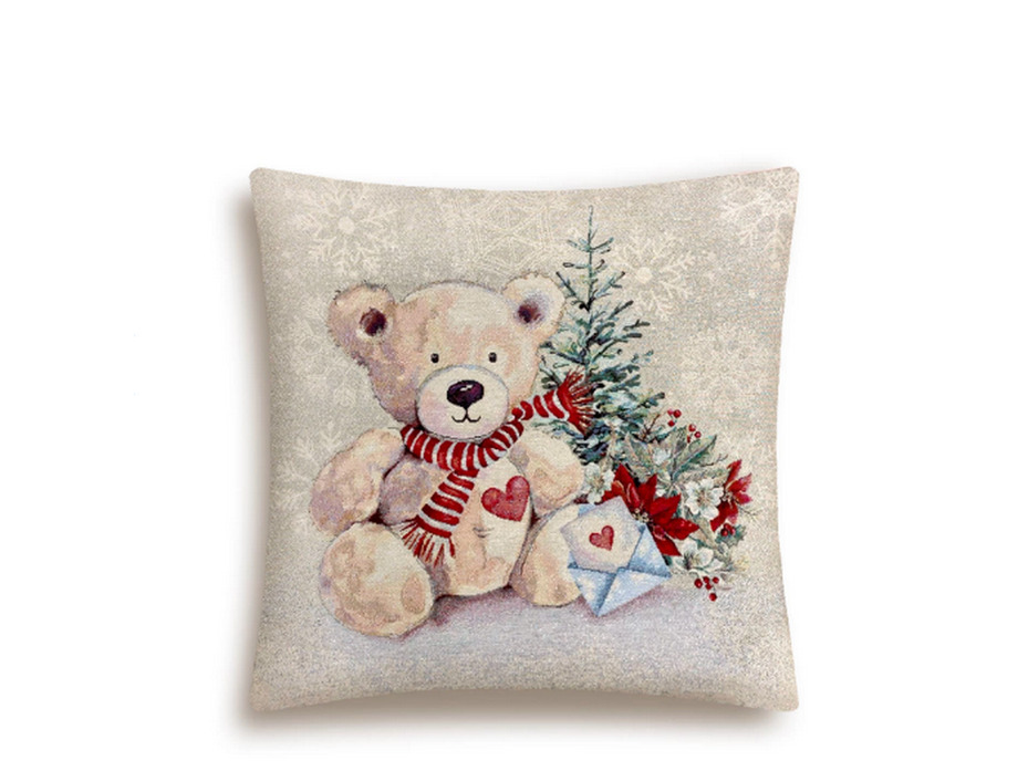 Наволочка декоративная 2413394 Мишка у елки гобелен 45*45 / Le Gobelin