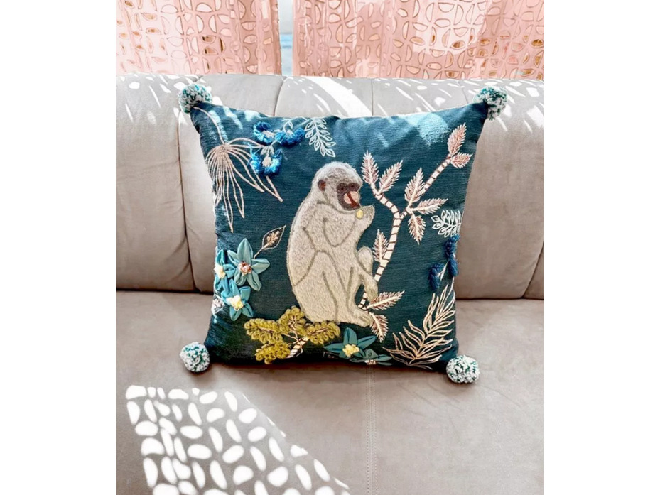 Наволочка декоративная Jungle Monkey хлопковая 45*45 / Arya Наволочка декоративная Jungle Monkey хлопковая 45*45 / Arya