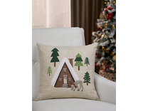 Наволочка декоративная Winter woods Домик в лесу полиэстер 45*45 / Arya