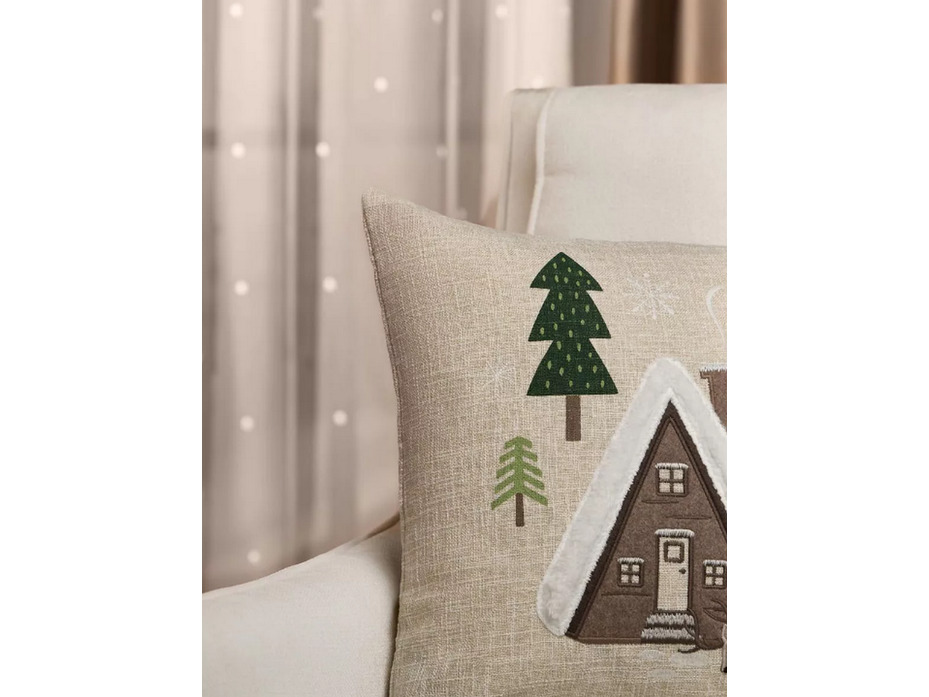 Наволочка декоративная Winter woods Домик в лесу полиэстер 45*45 / Arya