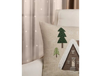 Наволочка декоративная Winter woods Домик в лесу полиэстер 45*45 / Arya