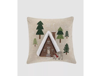 Наволочка декоративная Winter woods Домик в лесу полиэстер 45*45 / Arya