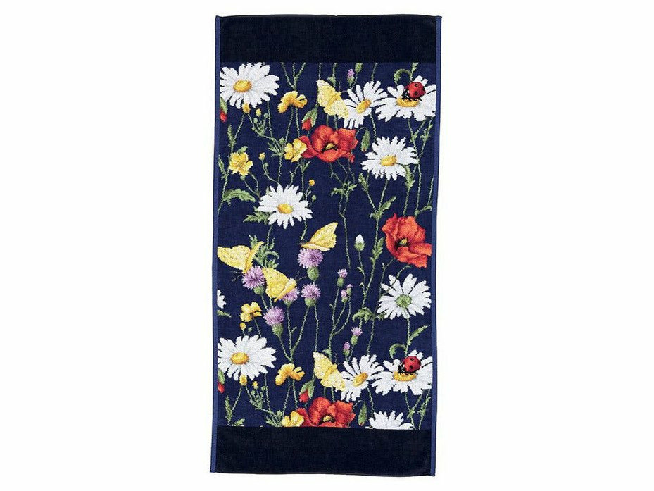 Полотенце Daisy field blue шенилл 75*150 / Feiler