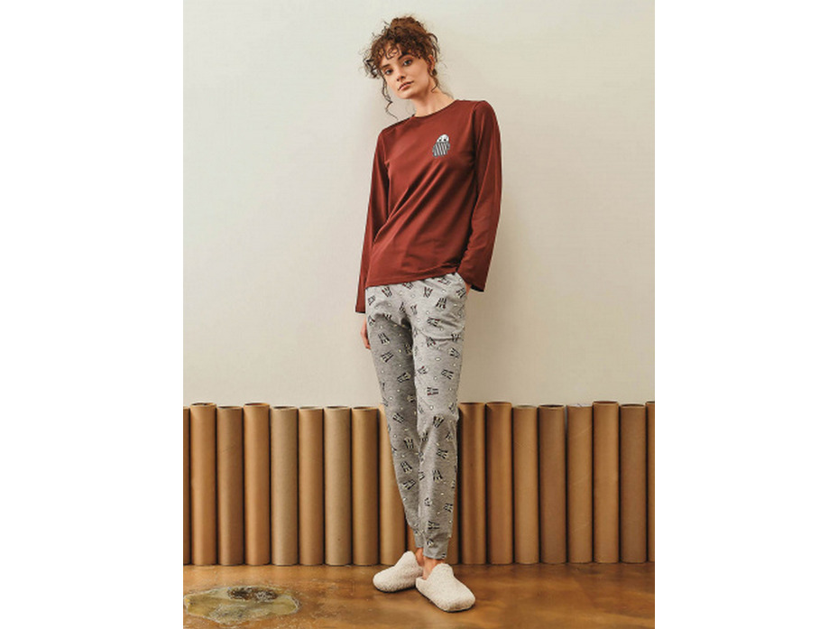 Пижама женская, лонгслив и брюки 27447 Popcorn / Hays Пижама женская, лонгслив и брюки 27447 Popcorn / Hays