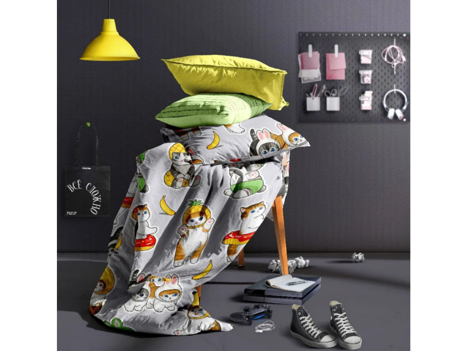 Постельное белье с простыней на резинке 20126 (24) Чил перкаль 1,5 сп / Василиса