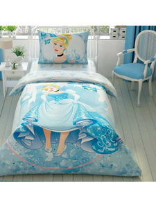 Постельное белье с простыней на резинке Золушка Cindrella Forever Disney ранфорс 1,5 сп / Tac Постельное белье с простыней на резинке Золушка Cindrella Forever Disney ранфорс 1,5 сп / Tac