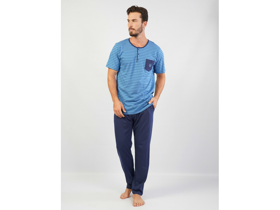 Пижама мужская, футболка и брюки 104226 0974 Кобальт / Gazzaz Пижама мужская, футболка и брюки 104226 0974 Кобальт / Gazzaz