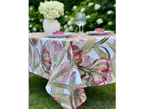 Скатерть Зеленый тюльпан хлопковая 145*250 / Bloomia