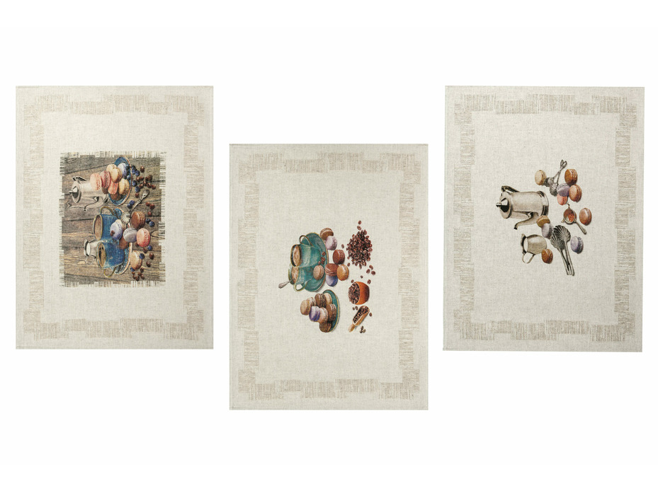 Набор полотенец 20С189-ШР В кофейне-3 льняные (45*60, 3 шт) / Белорусский лен