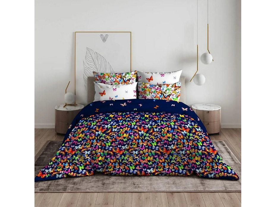 Постельное белье 5454(20) Вихрь бабочек бязь 1,5 сп / Василиса