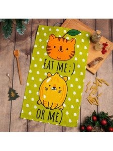 Полотенце 7077444 Eat me рогожка 35*60 / Доляна Полотенце 7077444 Eat me рогожка 35*60 / Доляна