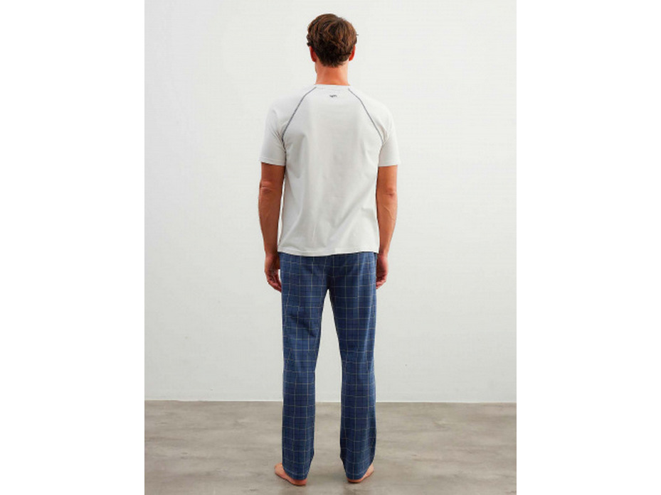 Пижама мужская, футболка и брюки 40471 Biuewhite check / Hays