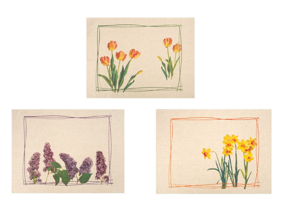 Набор полотенец 24С27-ШР Весенние краски хлопковые (45*60, 3 шт) / Белорусский лен