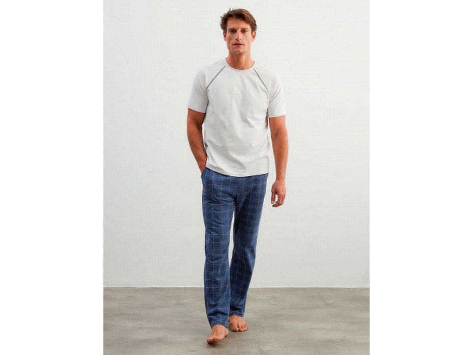 Пижама мужская, футболка и брюки 40471 Biuewhite check / Hays