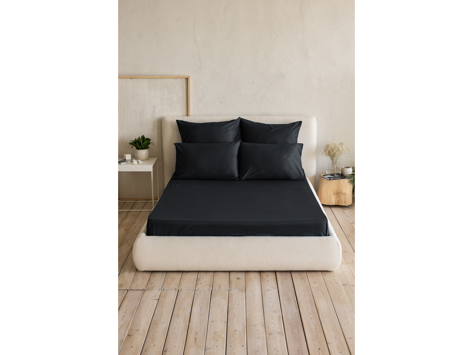 Простыня KL- 5(007) черный сатин однотонный 240*260 / Tia Простыня KL- 5(007) черный сатин однотонный 240*260 / Tia