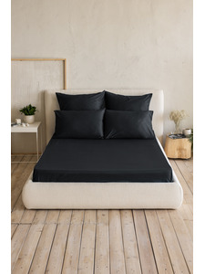 Простыня KL- 5(007) черный сатин однотонный 240*260 / Tia Простыня KL- 5(007) черный сатин однотонный 240*260 / Tia