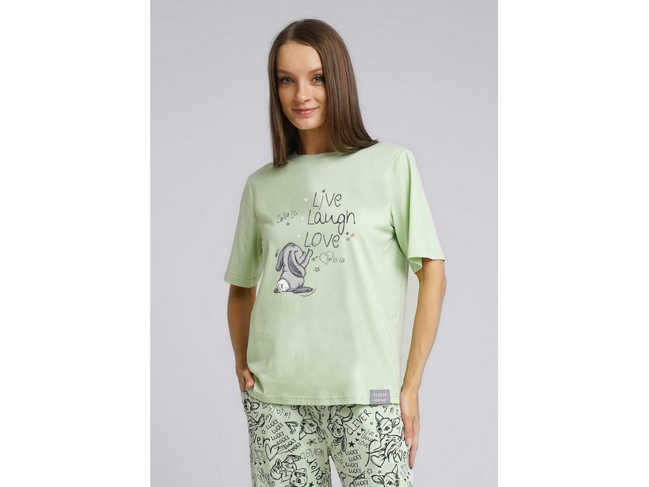 Пижама женская, футболка и брюки LF24-1077/1 + LTR24-1077 / Clever