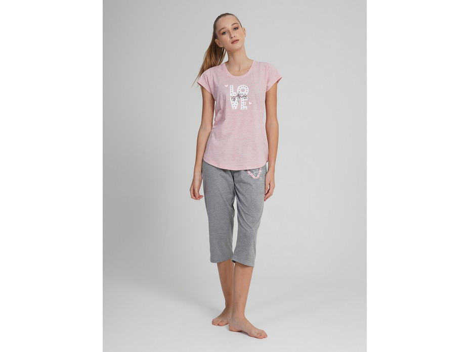 Пижама женская, футболка и капри 109048 0000 Love / Vienetta Пижама женская, футболка и капри 109048 0000 Love / Vienetta