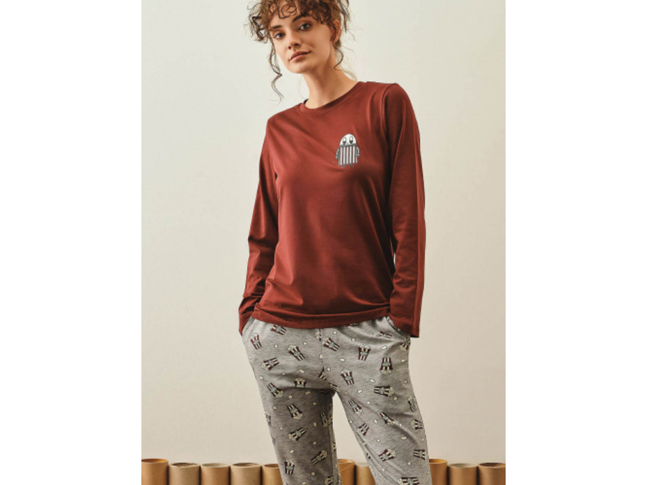 Пижама женская, лонгслив и брюки 27447 Popcorn / Hays Пижама женская, лонгслив и брюки 27447 Popcorn / Hays