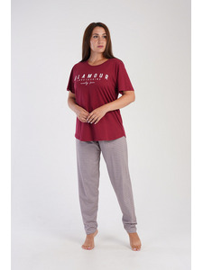 Пижама женская, футболка и брюки 305193 2067 Glamour / Vienetta