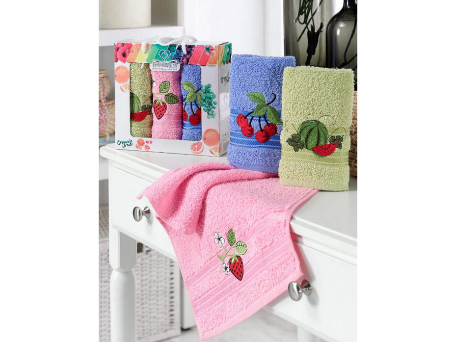 Набор полотенец 10982 Two dolphins fruity махровые (30*50, 3 шт) / Meteor