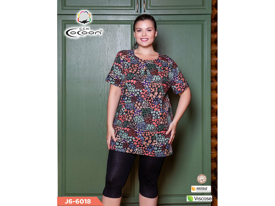 Пижама домашняя, футболка и капри J6-6018 / Cocoon Пижама домашняя, футболка и капри J6-6018 / Cocoon