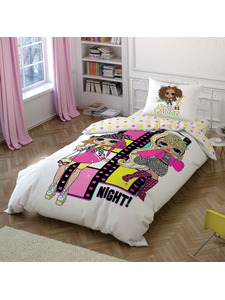 Постельное белье с простыней на резинке Лол Lol Surprise Omg ранфорс 1,5 сп / Tac