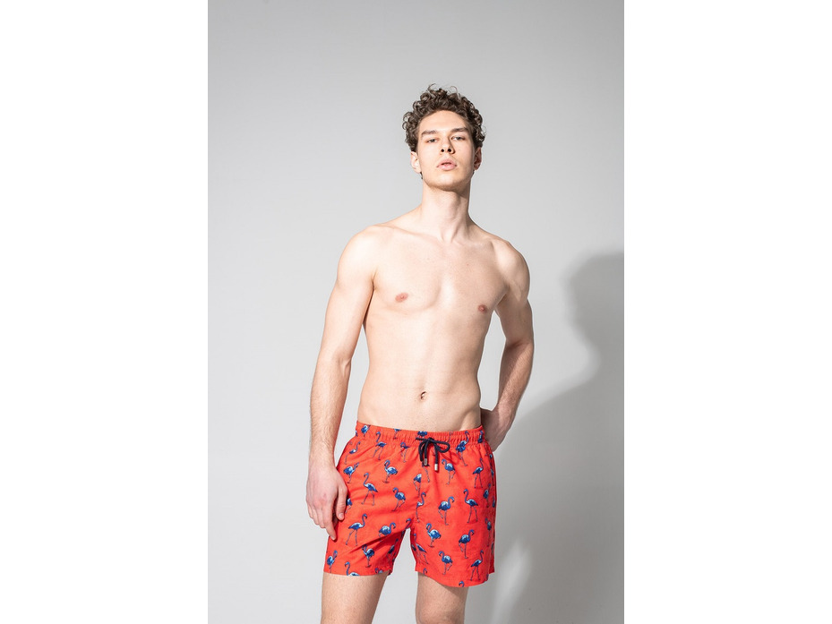 Шорты пляжные мужские Flamingo red / John Frank Шорты пляжные мужские Flamingo red / John Frank