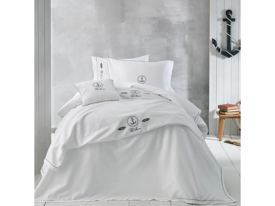 Постельное белье Ancora сатин делюкс nakisli Евро сп / Тivolyo Home