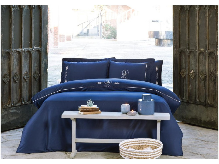 Постельное белье Ancora сатин делюкс nakisli Евро сп / Тivolyo Home