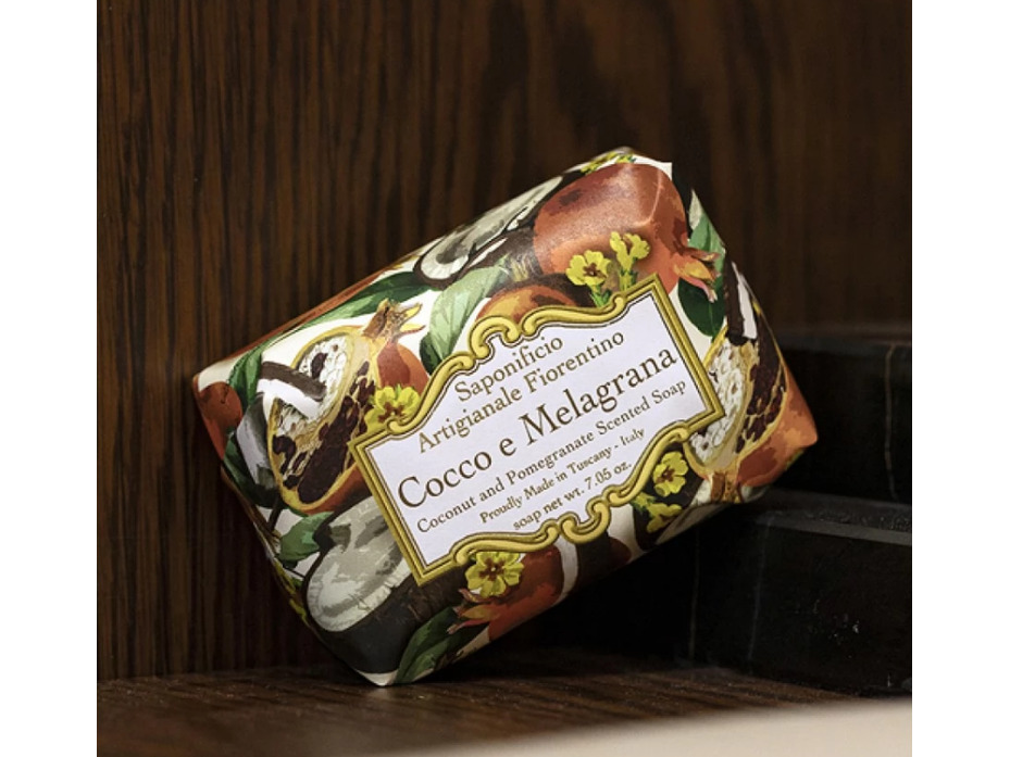Мыло ES-55 Coconut and Pomegranate, Кокос и гранат, 200 гр / Saponificio Artigianale
